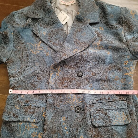 Free People Micah Duster Coat Womens S Boho Chic Tapestry Vintage Old World - Picture 9 of 10